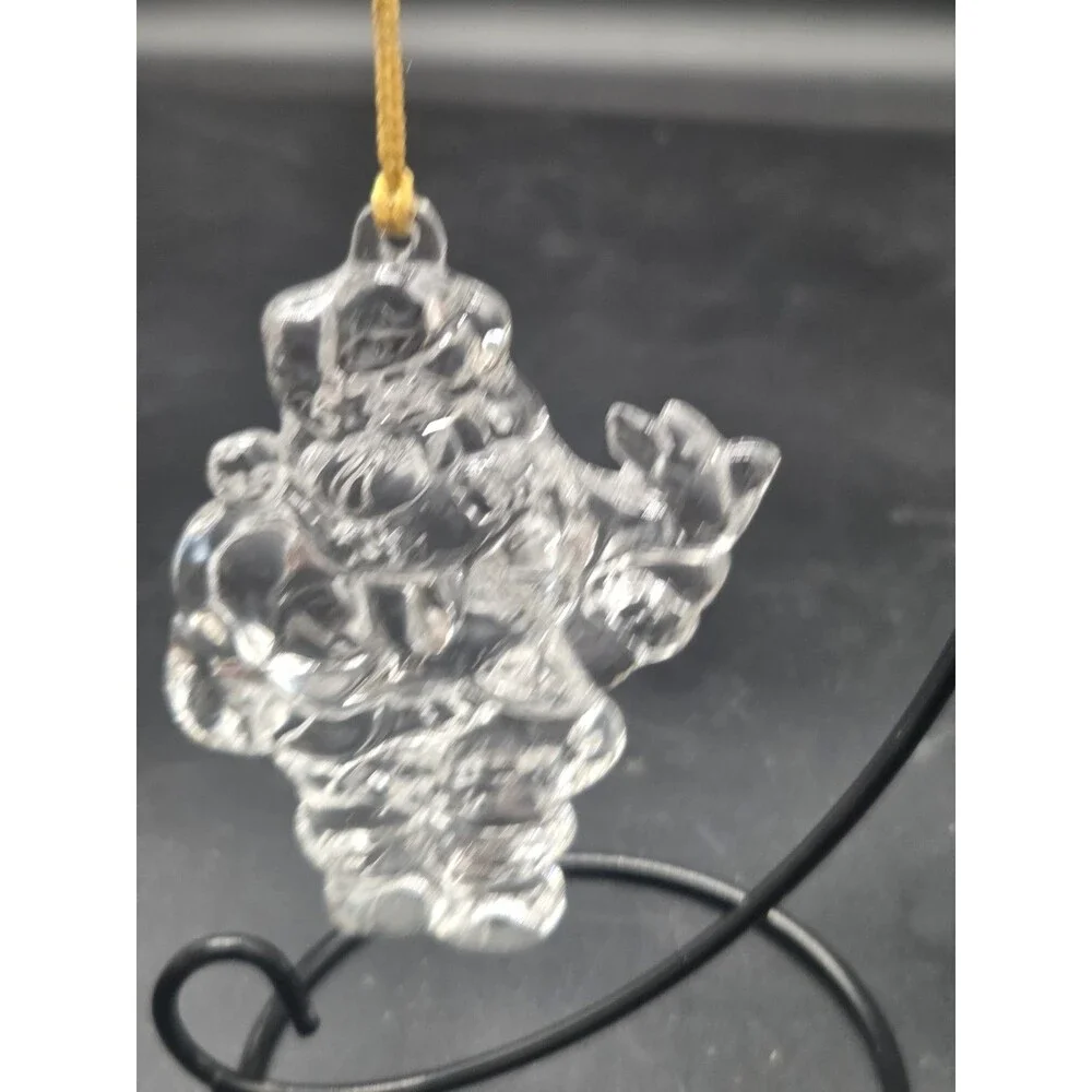 Christmas Ornament Gorham Santa Claus W Dove Full Lead Crystal In Box Germany